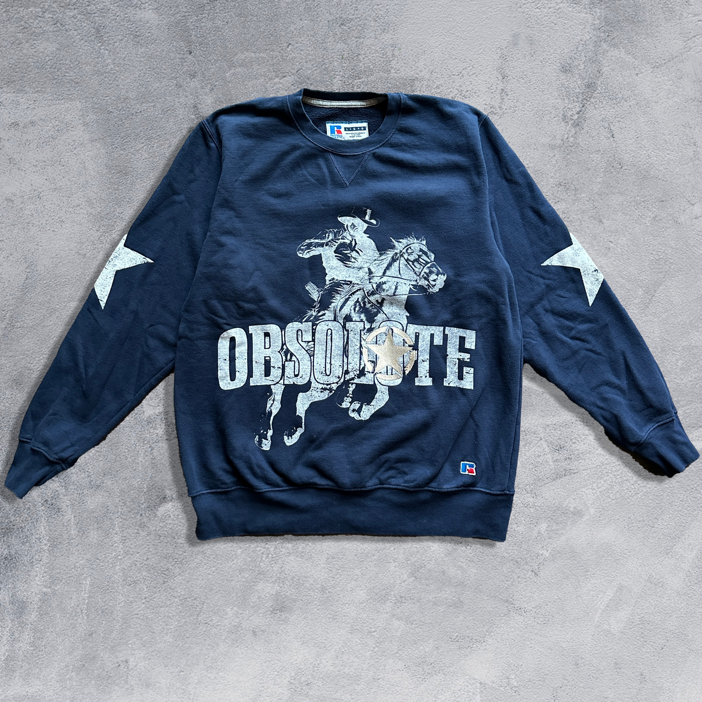 Navy Blue Russell Cowboy crew (large)